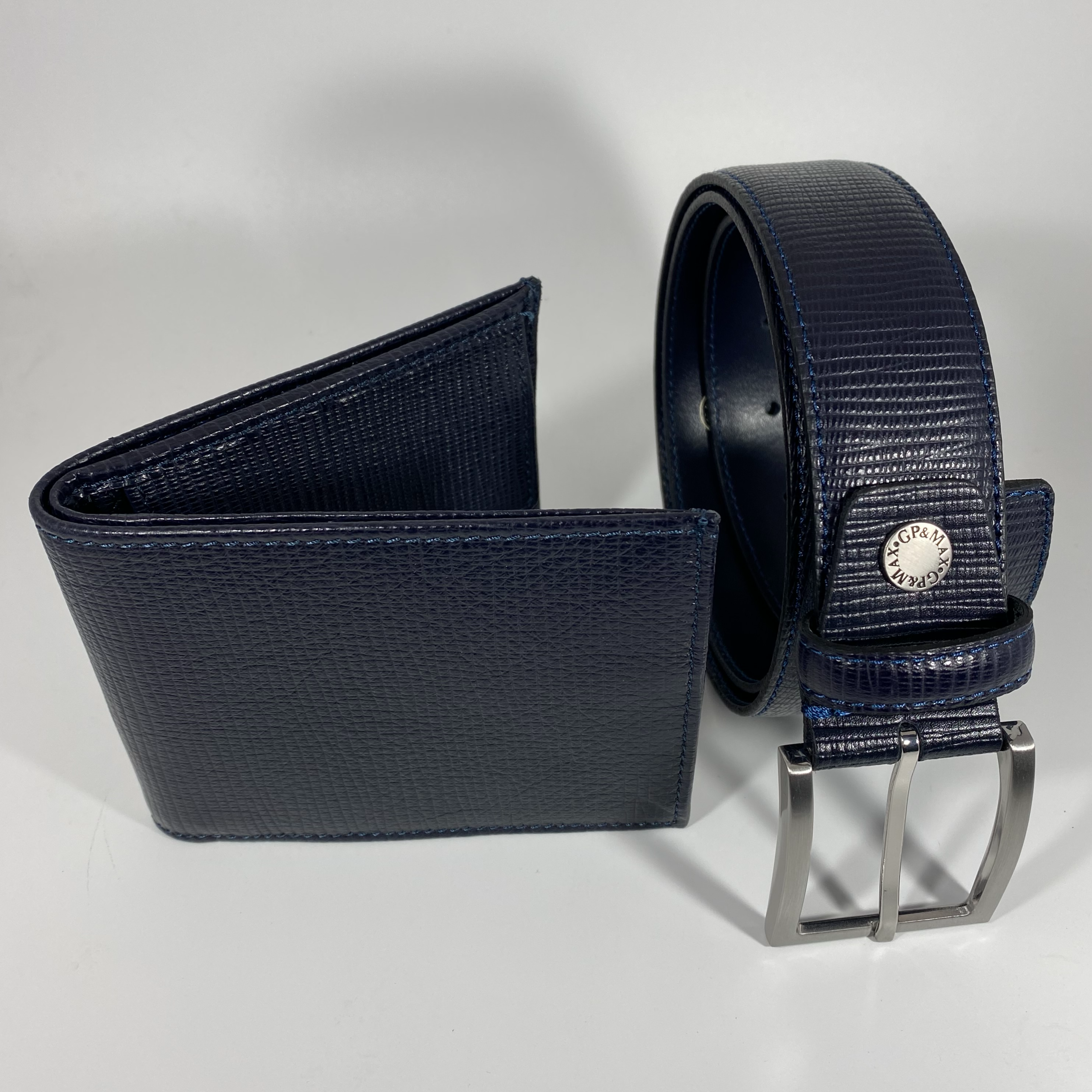 Completo Cintura e Portafoglio 100% Pelle Made In Italy  Portamonete