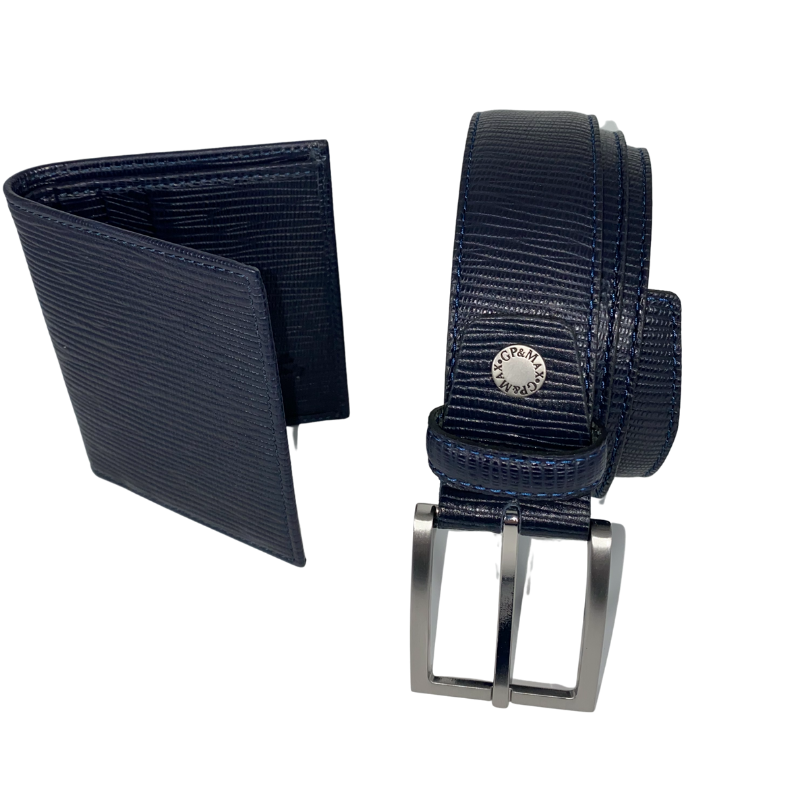 Completo Cintura e Portafoglio 100% Pelle Made In Italy Tascone Orizzontale